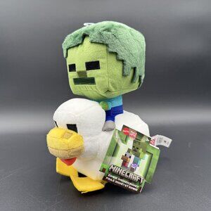 Minecraft Zombie & Chicken Jockey 8" Plush Collectible Soft Toy